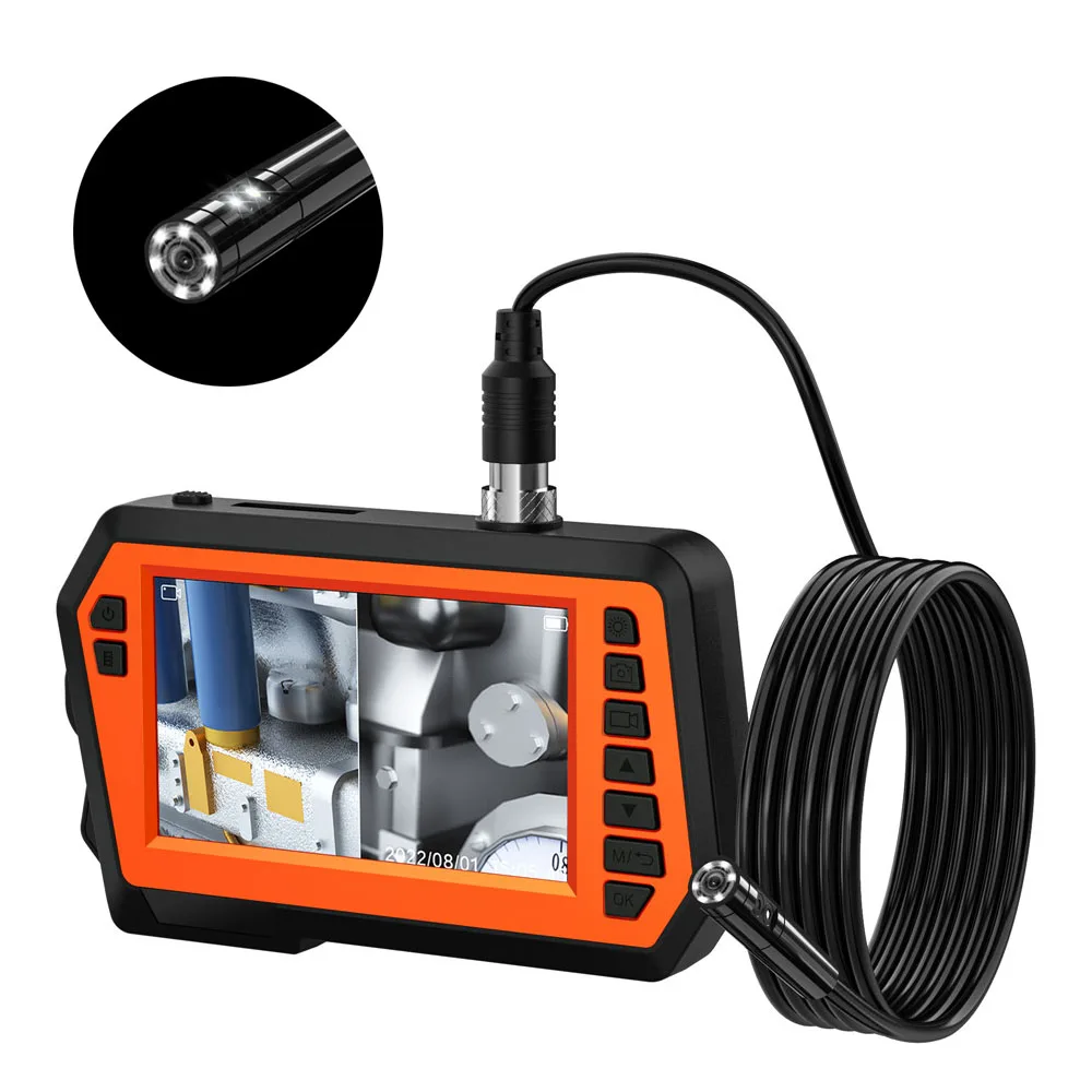 4.3 'Ips Scherm Industriële Endoscoop Camera Hd 1080P 2 Meter Pijp Riool Inspectie Borescope Ip68 Waterdichte Led 2600Mah