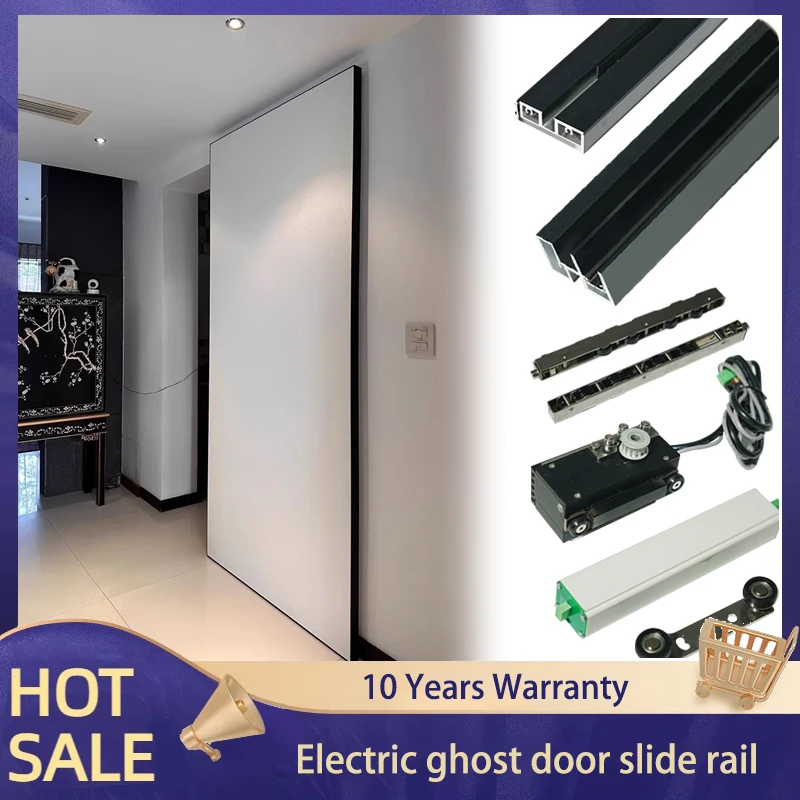 Electric Automatic Invisible Trackless Ghost Door Smart Sliding Door Kitchen Bathroom Bathroom Hanging Rail Barn Door Hardware