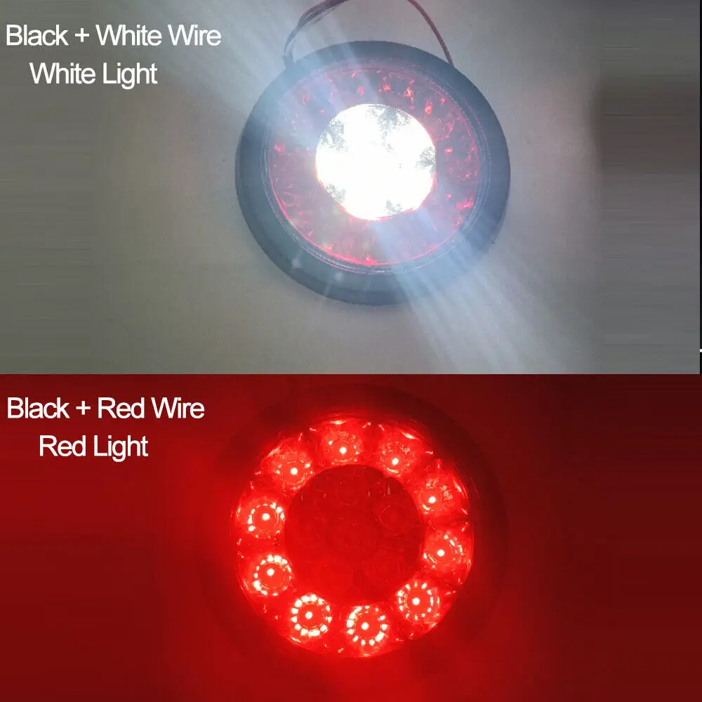 2PCS LED Round Lights Truck Trailer Tail Light LED Side Marker Signal Brake Turn Light Red White Yellow Signal Lamp for Caravan image 2