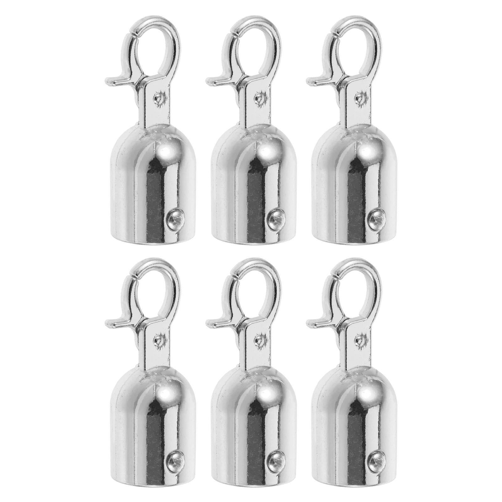 

6 Pcs Hook Accessories Hooks Barrier Silver Zinc Alloy Cell Phone Lanyard Wrist Strap