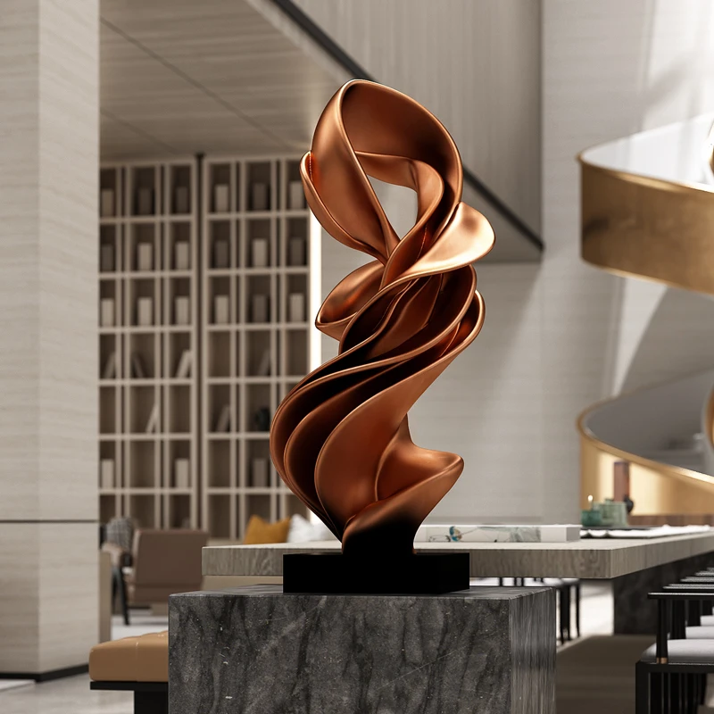 Abstract art sculpture floor-to-ceiling large ornament living room light luxury high-end decorative handicrafts
