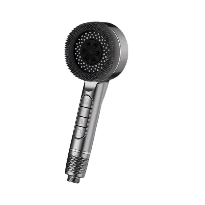 

3 Modes Self-cleaning Shower Head with Silicone Brush One-Key Stop Water Massage High Pressure Showerhead with Filter