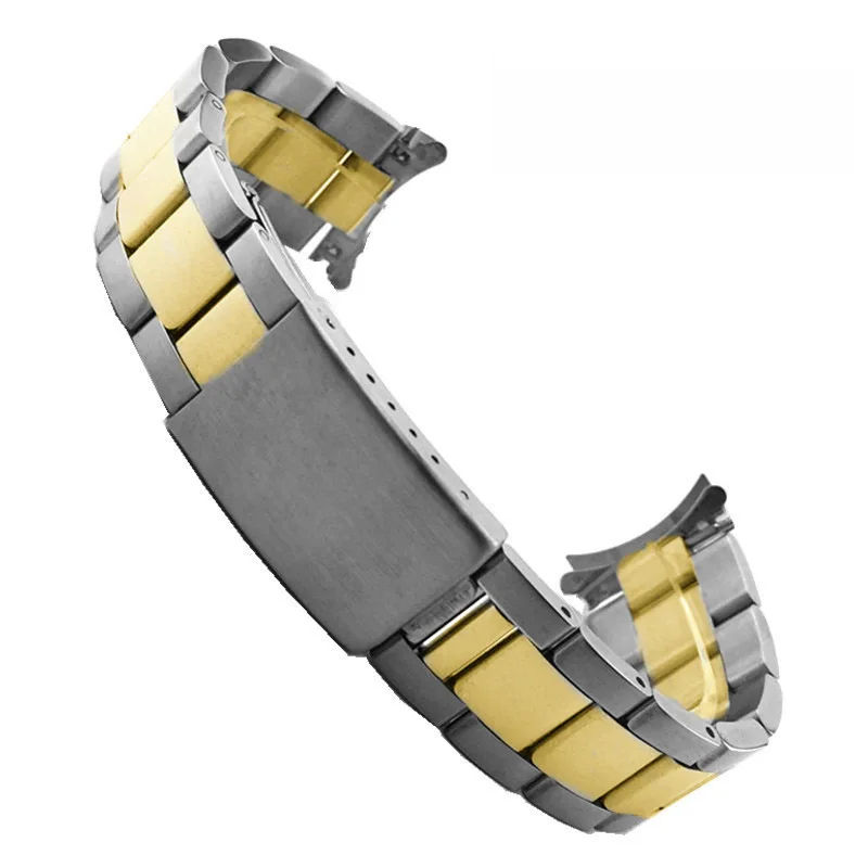 Curved End Straps 13mm 17mm 18mm 19mm 20mm 21mm Solid Stainless Steel Watchband Strap Universal Wrist Band For Seiko Rolex Watch