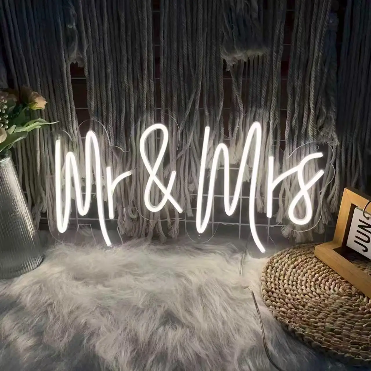 السيد والسيدة LED النيون ديكور الزفاف هدية للأزواج رومانسية الزفاف الذكرى عيد الحب الديكور أضواء النيون Led #1