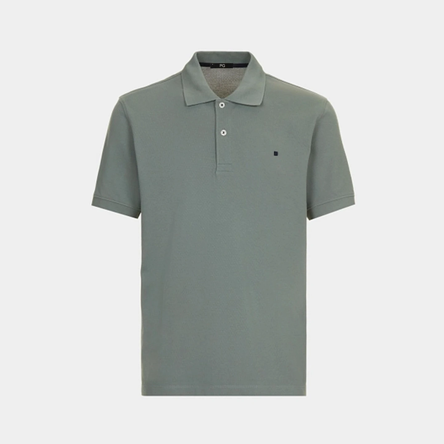 PG Kleines Logo Besticktes Einfarbiges Baumwoll-Kurzarm-Poloshirt für Herren Regular Fit Minimalistische Lässige Oberteile – Detail 12