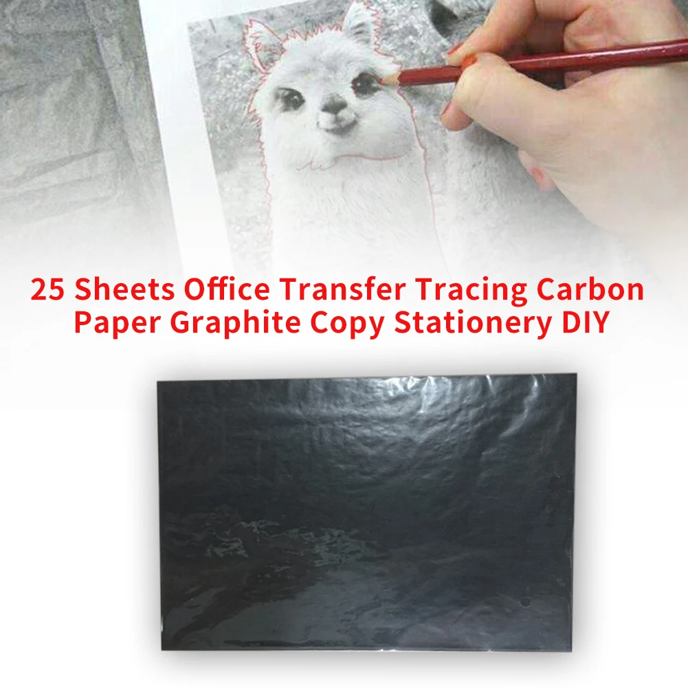 25 Sheets Painting Accessories Graphite Art Craft School Legible Stationery Copy DIY Carbon Paper Transfer Tracing Reusable