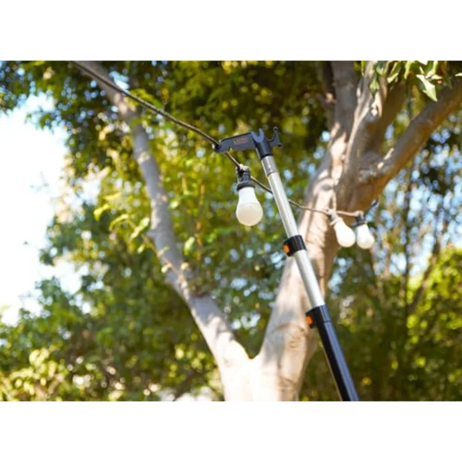5- Long Telescopic Extension Pole with Utility Hook// Telescoping Pole for Christmas Lights Installation String Lights Birdfeed