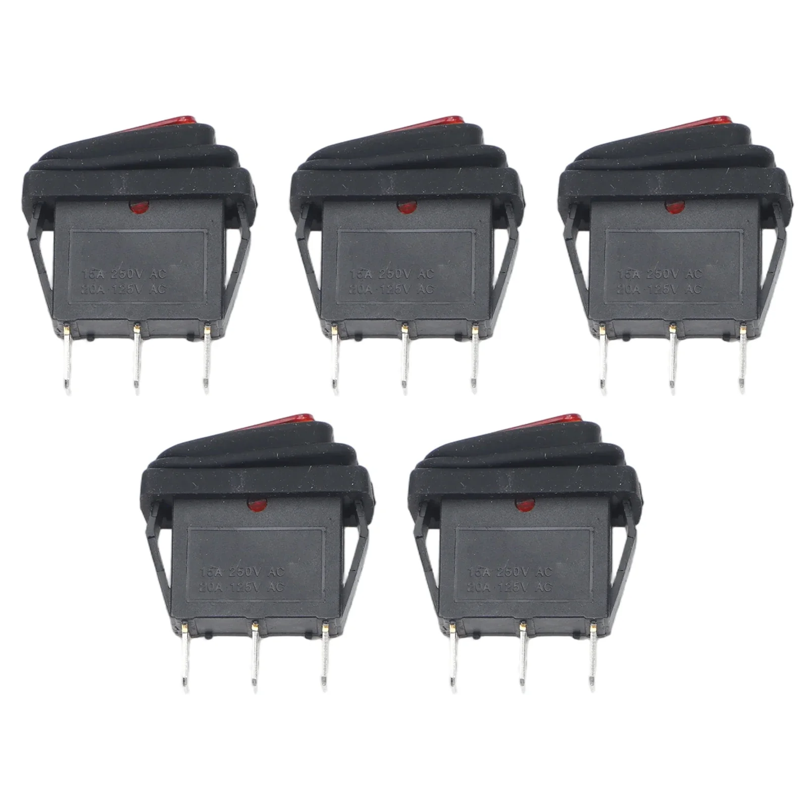 Black Rocker Switch High Current Switch Current Meter Illuminated Switch Thickened Copper Terminals Three-Position Switch