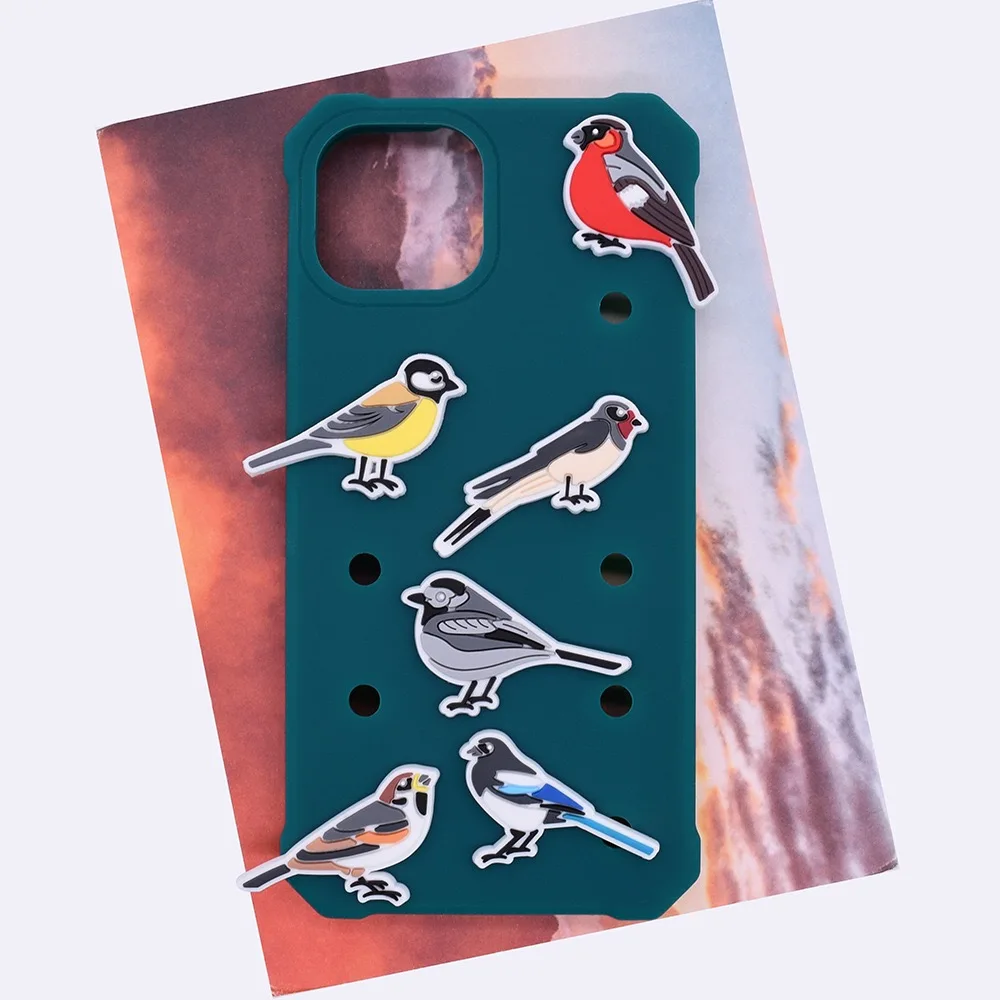 1-19 Stück Niedliche PVC-Schuh-Accessoires mit Vogelmotiven, Papagei, Eule, Pelikan, Schlappen-Schnallen-Anhänger für Jungen und Mädchen, Passend als Geburtstagsgeschenke – Detail 1