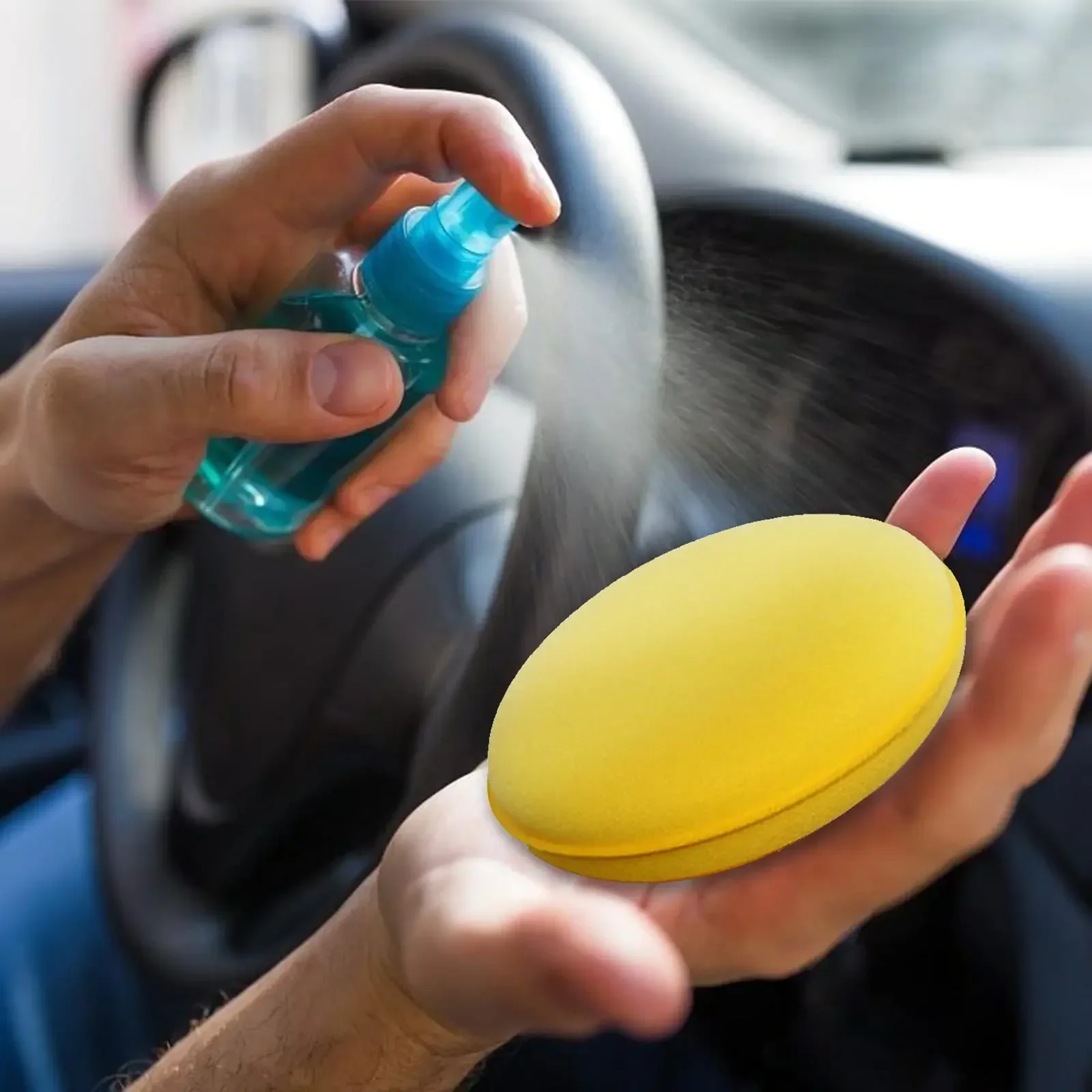 12Pcs Car Foam Sponge Wax Applicator Cleaning Detailing Pads Car Waxing Polishing Pad Home Car Wash Care 10cm Car Cleaning Kit image 3