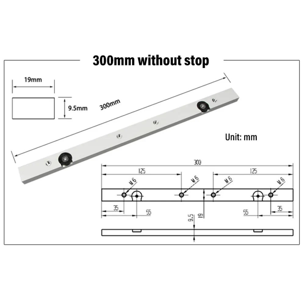 300 / 450 / 650mm Miter Bar Aluminum Slider Table Saw Gauge Rod Woodworking Tool Suitable For T-Slot And T-Track