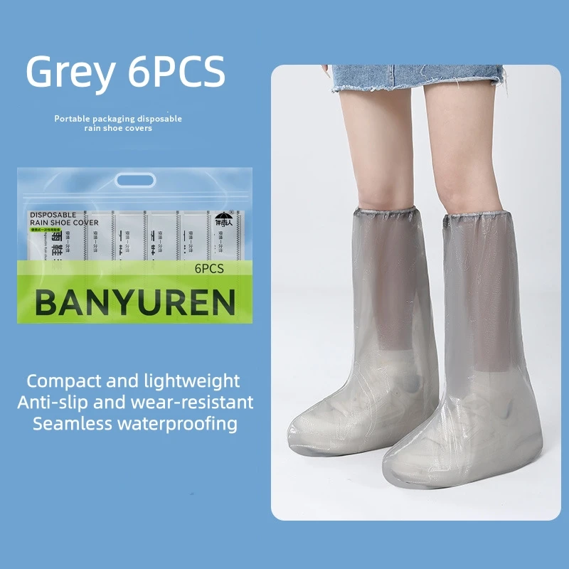 6PCS Disposable Shoe Cover  Outdoor Foot Cover Independent Packaging Portable Waterproof and Rainproof Shoe Cover