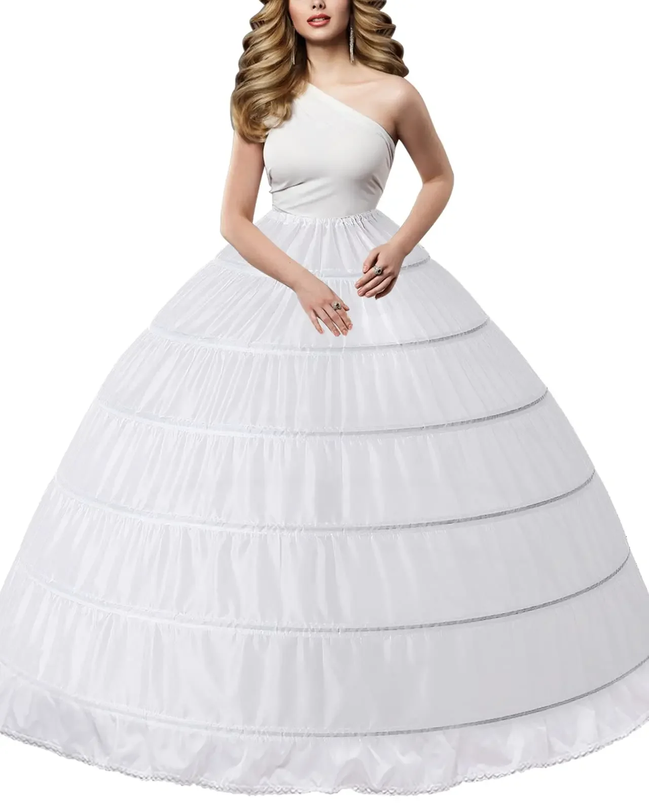 Underskirt Bridal Petticoat Ball Gown Petticoat Tulle Underskirt Crinoline Petticoat 6 Hoop 2023