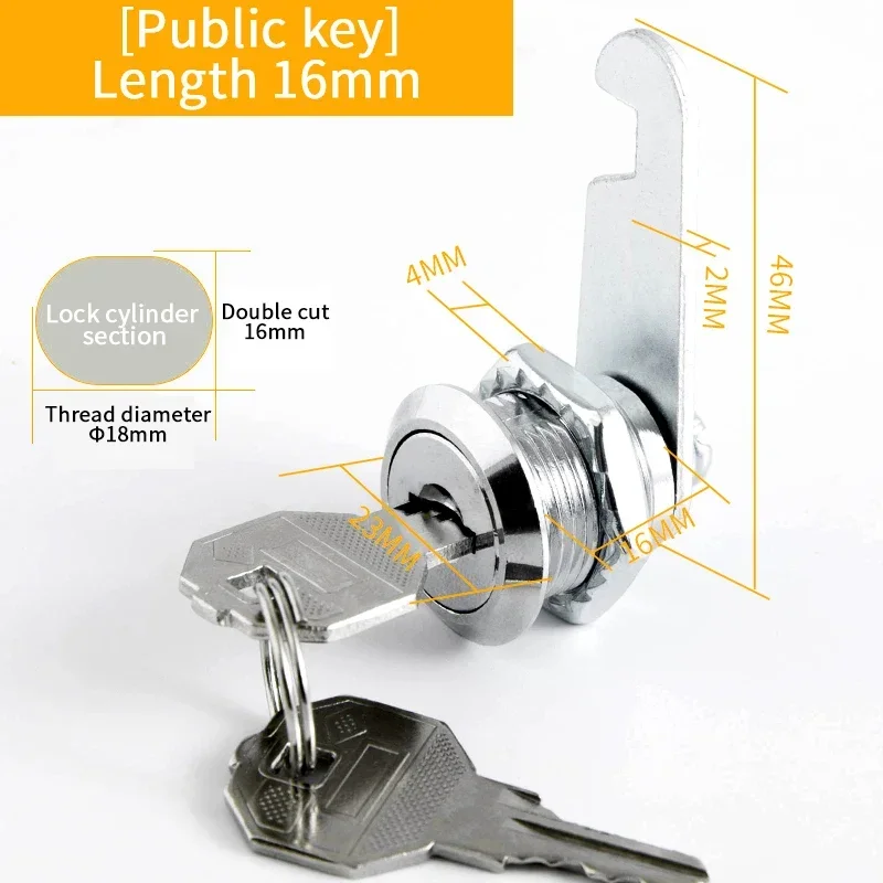 5/20/100Sets Veiligheidsslot Metalen Cilinder Kast Locker Cam Lock Met Sleutels Beveiliging Mailbox Lock lade 16 MM/20 MM/25 MM/30 MM