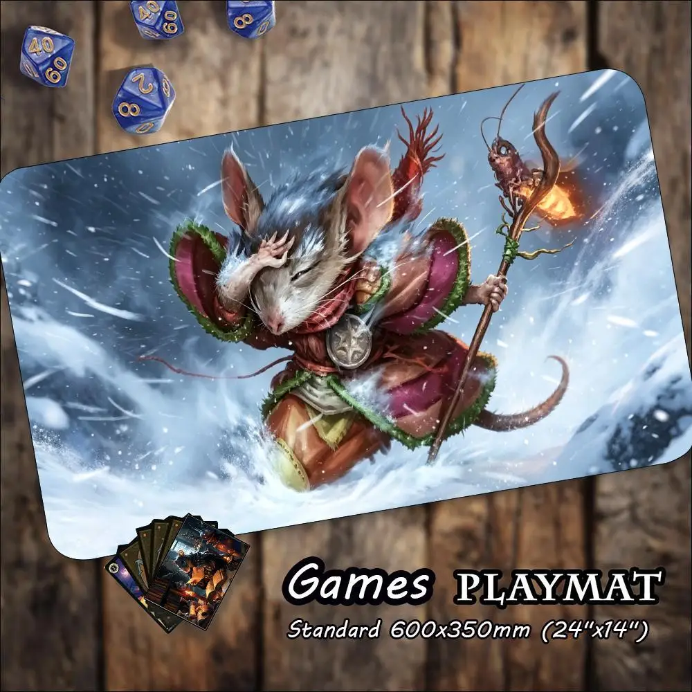 Huge Gaming Desk Mat Extra Large Playmat Dragon Battle Art Print Anti-Slip Soft Mousepad for Board Game Night Lovely Surprise