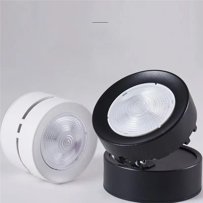 Aug. LED Downlight Foldable Ceiling Light 7W Aluminum Spotlight Spot Lamp For Home Business Mounting Black