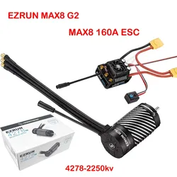 Hobbywing EZRUN MAX8 G2 160A ESC + 4268/4278 2500kv/2250kv Sensible Brushless Waterproof Power Pack For 1/8 1/10 Truck Car