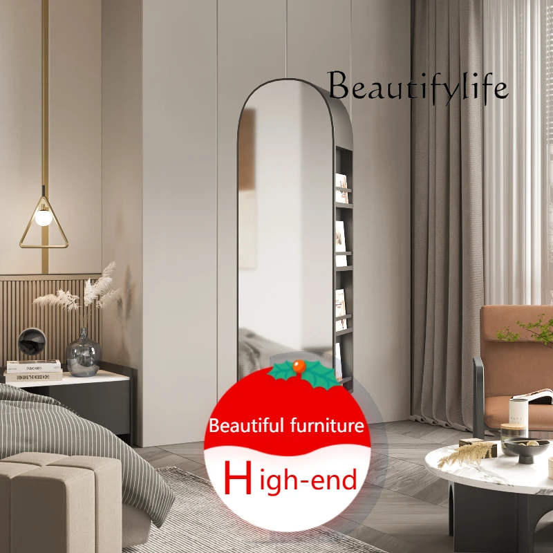 u X Italian Luxury Bookcase Mirror Rotating Fitting Dressing Rack Floor Mirror Full-length Multifunctional Espejo Home Decoratio