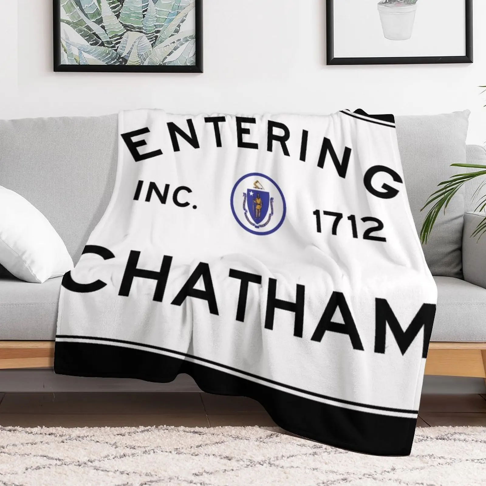 

Entering Chatham - Commonwealth of Massachusetts Road Sign Throw Blanket Soft Summer Hair Blankets