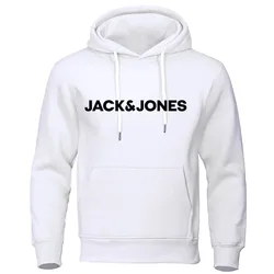 Jack and Jones Trendy Fashion Casual Sportswear Comfortable Printed Loose Tops Pullover Men's Hooded Sweatshirt Street Wear