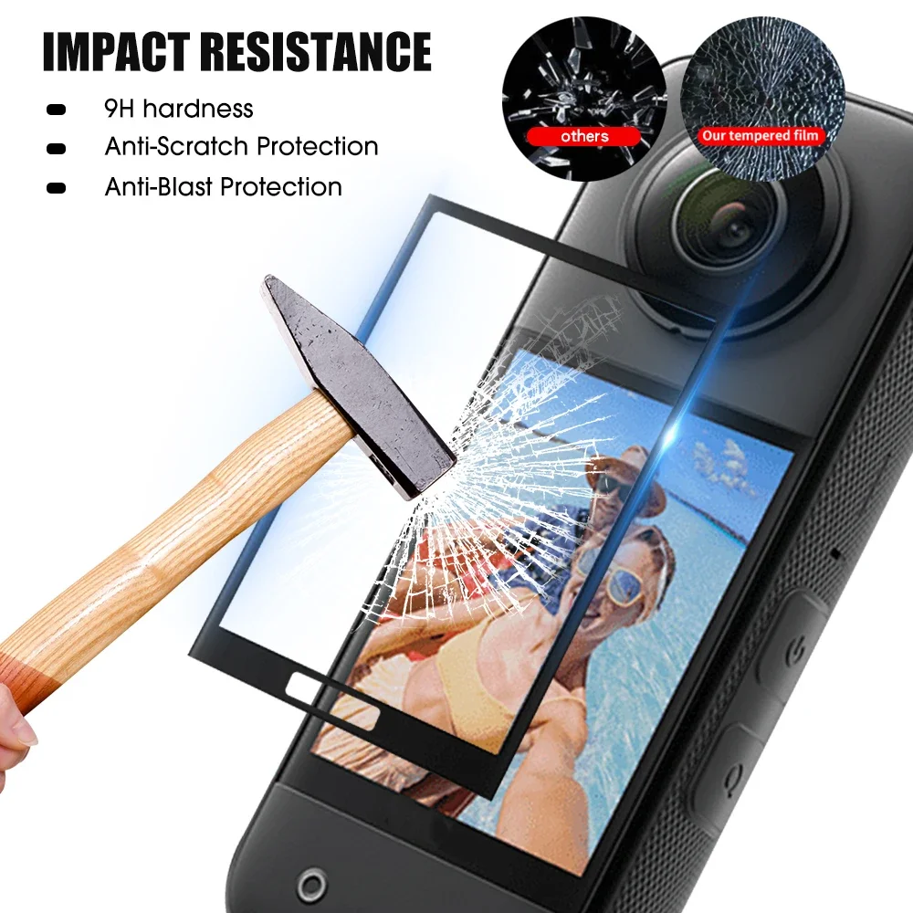 Étui de protection d'objectif anti-rayures en silicone pour Insta 360 Tage, capuchon d'objectif d'appareil photo, film HD, protecteur d'écran, coque, couverture, 360