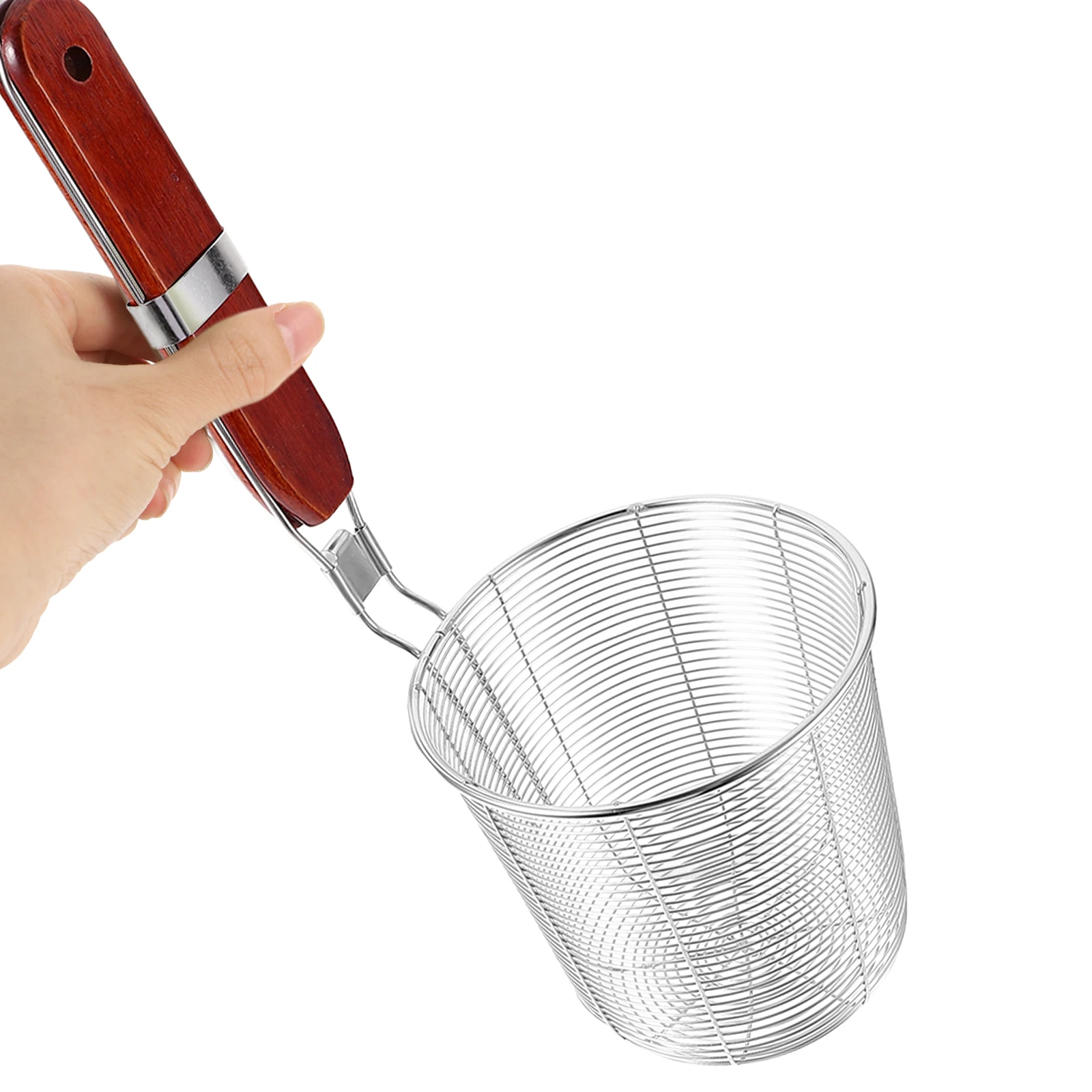 

2pcs Stainless Steel Colander Mesh Spider Strainer Wooden Handle Noodle Dumpling Skimmer Kitchen Cooking Tool for Home