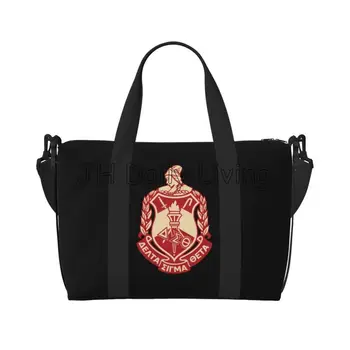 Delta Sigma Theta Sorority Print Duffel Bags Women Travel Bag Foldable Overnight Weekender Bags with Adjustable Shoulder Strap