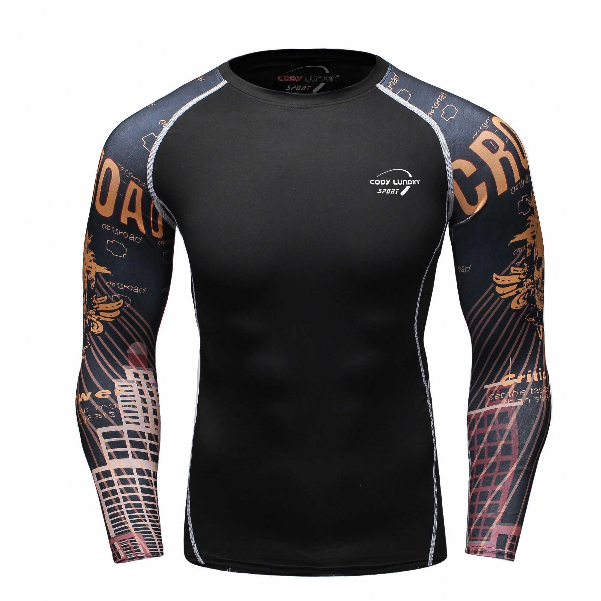 Cody Lundin Men Long Sleeve Compression Athletic Workout Shirt Water Sports UPF 50+ Rash Guard High Quality Jiu jitsu gi BJJ Top