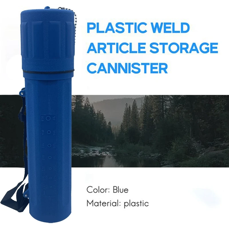 Blue 10LB Guard Welding Weld Electrode Rod Storage Tube Container Hold Cannister With Straps And Chain Easy Install