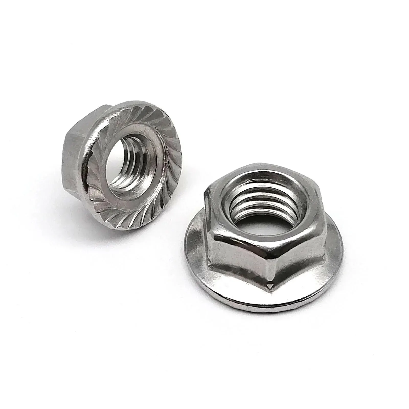 5/10/25pcs Flange Nut Lock Nut M3 M4 M5 M6 M8 M10 M12 High Quality Stainless Steel Hexagon Hex Head Serrated Spinlock DIN6923