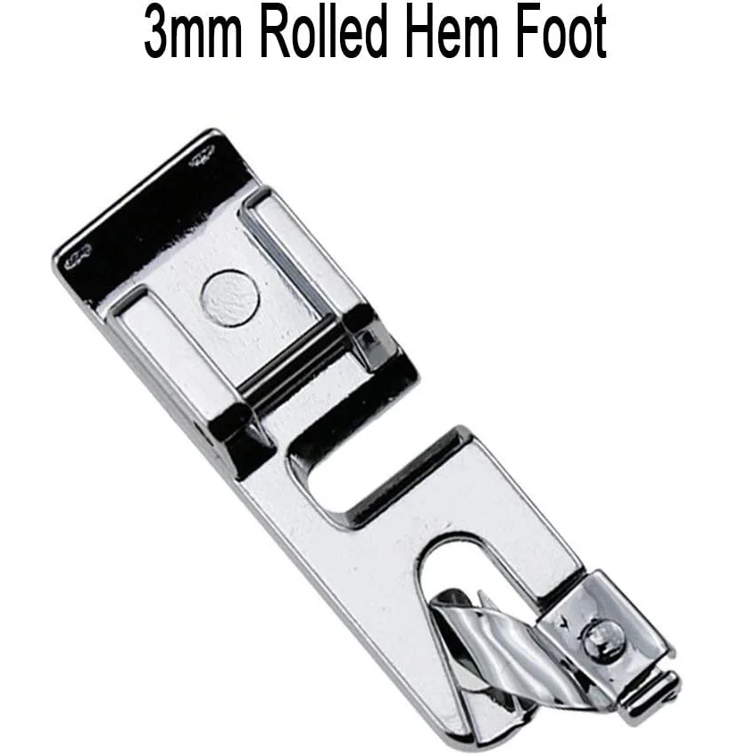 Narrow Rolled Hem Sewing Machine Presser Foot for All Low Shank Snap-On Singer Brother Babylock Euro-Pro Janome Kenmore Sewing