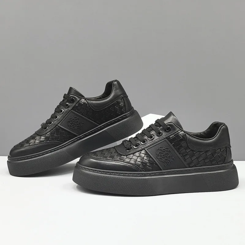 

Men's Genuine Leather Suede Sports Leisure Black Board Trendy Men Casual Shoes Top Layer Cowhide Light Luxury High-end Men Shoes