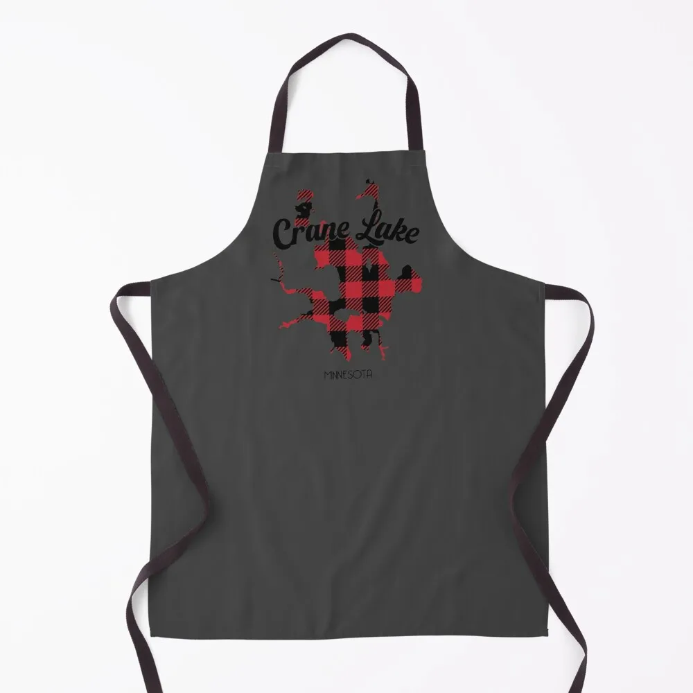 Crane Lake, MN Plaid Apron man chef uniform Kitchen New 2022 Year Useful Things For Kitchen Smock for hairdressing Apron