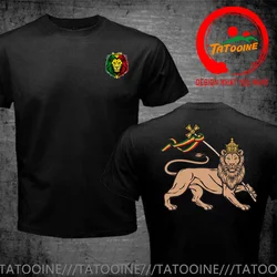 Punky Hip Hop Lion of Judah T Shirt Men Rastafarian Reggae Symbol T-Shirt Rasta Lion T Shirts Man Streetwear Harajuku Tee Shirts