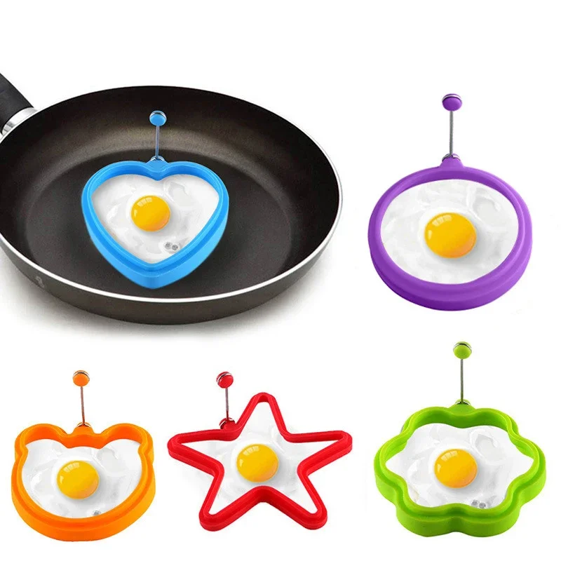 5 Styles Pancake Maker Fried Egg Mold Silicone Forms Non-stick Simple Operation Pancake Maker Omelette Mold Kitchen Egg Tool 1Pc