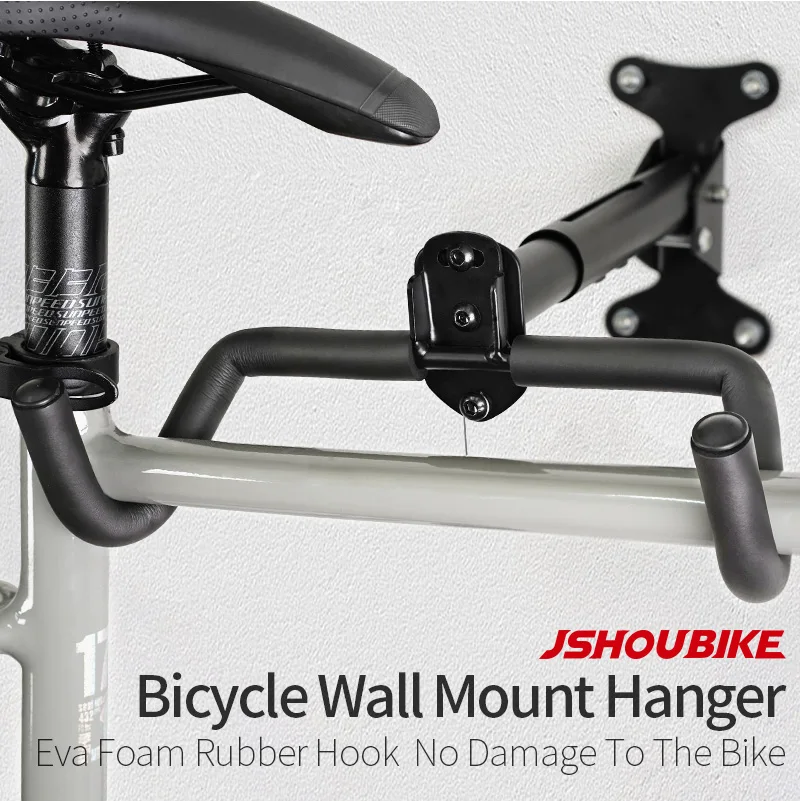 JSHOU BIKE Wall Mount Garage Bike Rack Adjustable Hanger Storage Bike Garage Home,Horizontal Bike Hook Bike Holder MTB/Road Bike