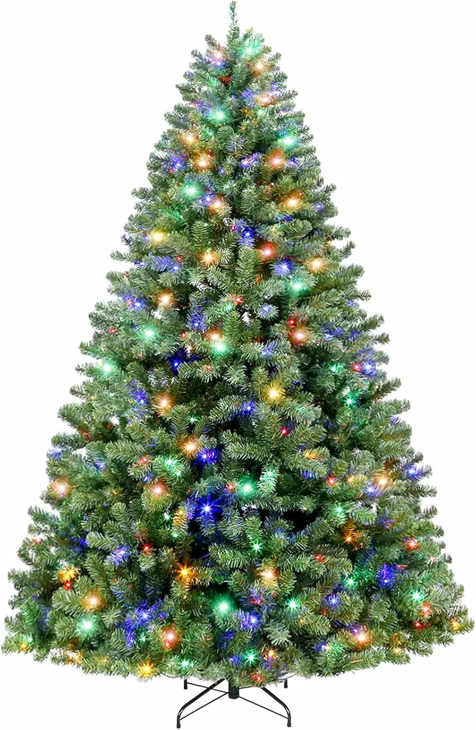 7.5 ft Prelit Artificial Christmas Tree, Christmas Tree with 450 Color Changing LED Lights, 1450 Tips, 10 Color Modes