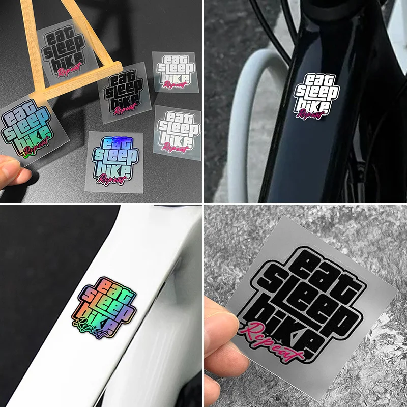 Eat Sleep Ride Sticker Funny Quote PET Vinyl Decal Waterproof Bike Motorcycle Frame Scratch Cover Outdoor Decor