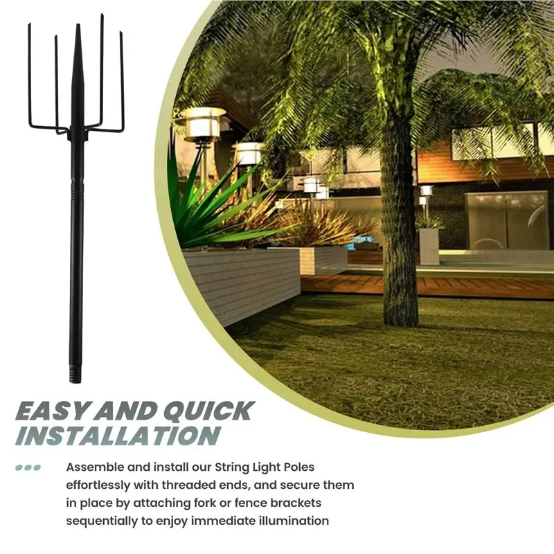 【THANKSGIVING DAY】4 Set String Light Poles String Yard Light Poles Outdoor String Light Poles Heavy Duty Garden Light Poles view 5