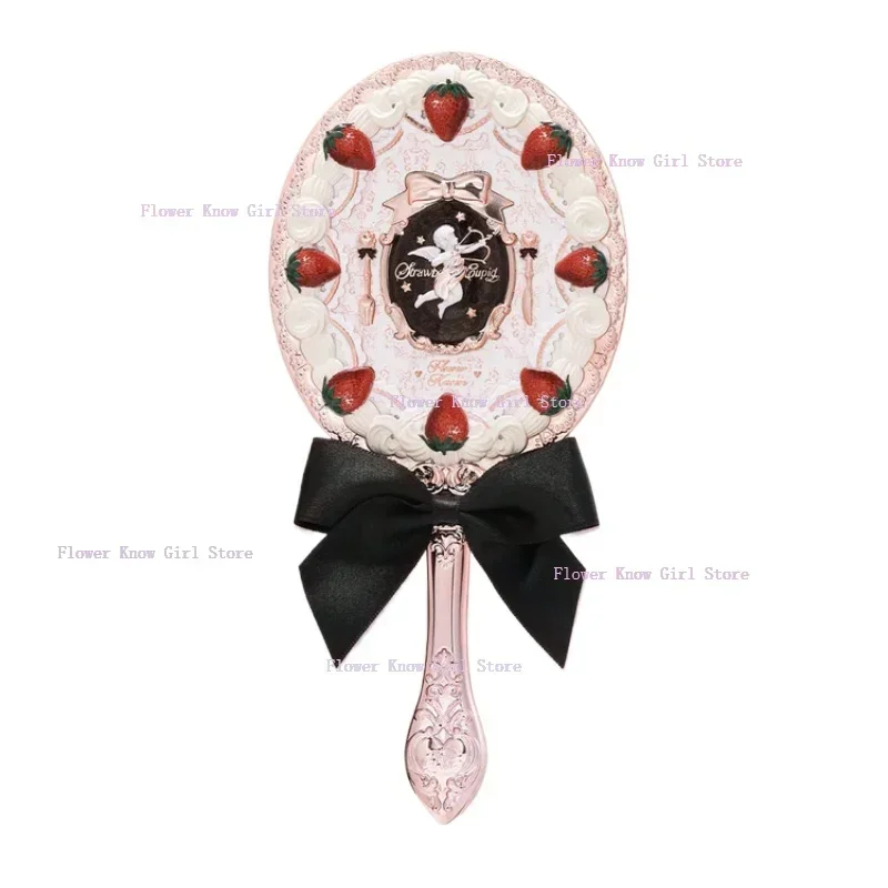 Flor sabe morango cupido espelho de mão flowerkindows espelhos de maquiagem espelho vintage