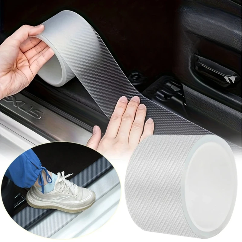 

High quality Transparent carbon fiber Car Door Protector Stickers Anti Scratch Tape Auto Trunk Sill Scuff Protector Film