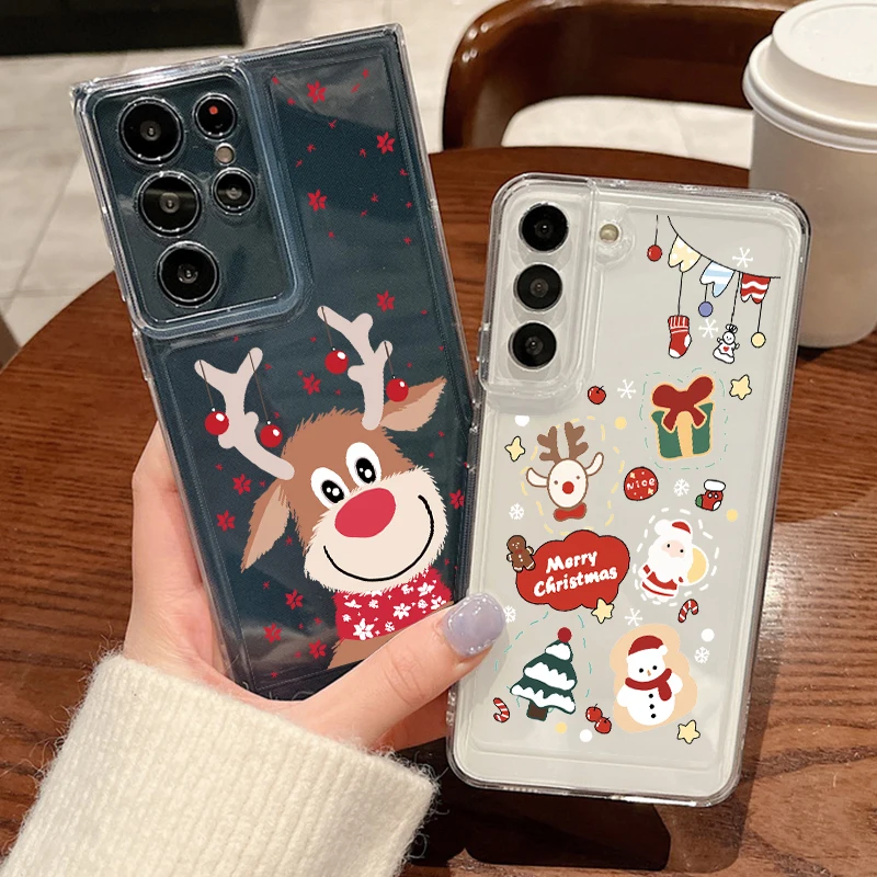 Weihnachten Muster Telefon Fall Für Samsung Galaxy A17 A55 A56 A16 A26 A36 A35 A15 S25 Rand S23 S24 Ultra S22 S24 FE Silikon Abdeckung