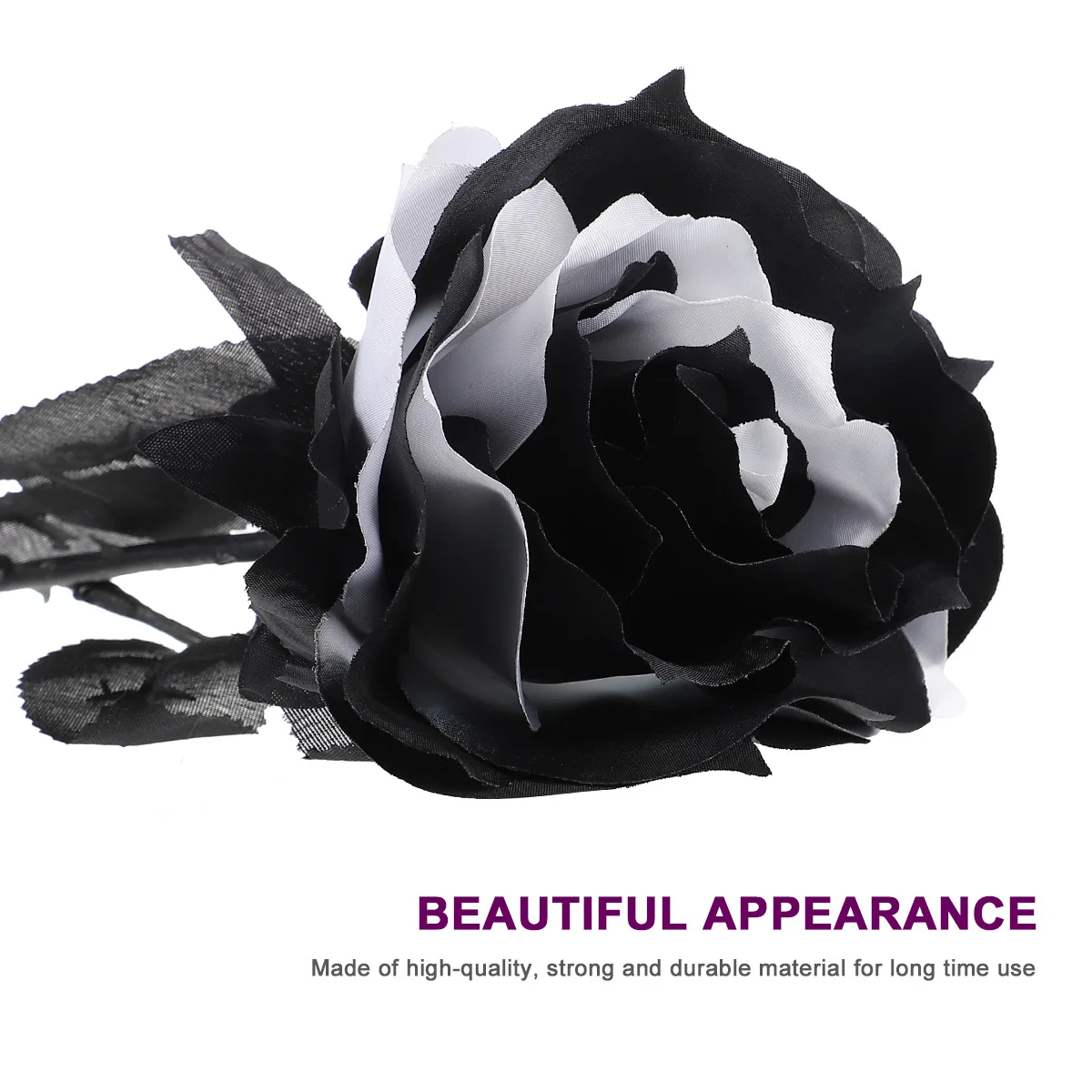 

3PCS Beautiful Black And White Simulation Rose Floral Decoration Wedding Party Props