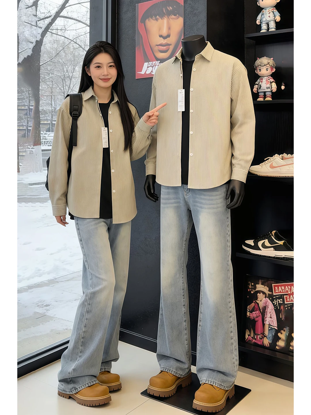 

Slim Fit Light Blue Men's Jeans High Street Sle Spring Straight Leg Trousers Long Leg Effect Casual Comfortable Denim Pants