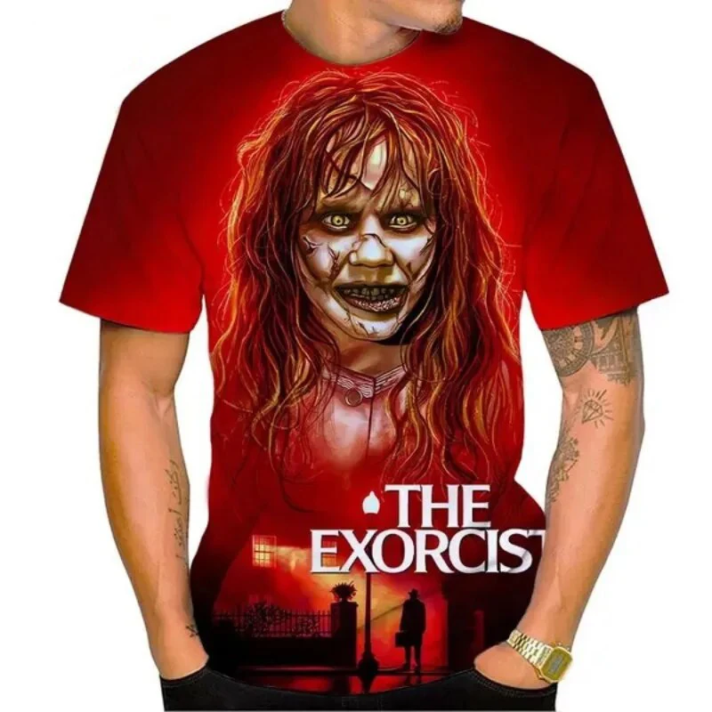 Summer The Exorcist 3D Print T-Shirts Streetwear Horror Men Women Fashion Short Sleeve T Shirt O-Neck Kids Tees Tops Clothing