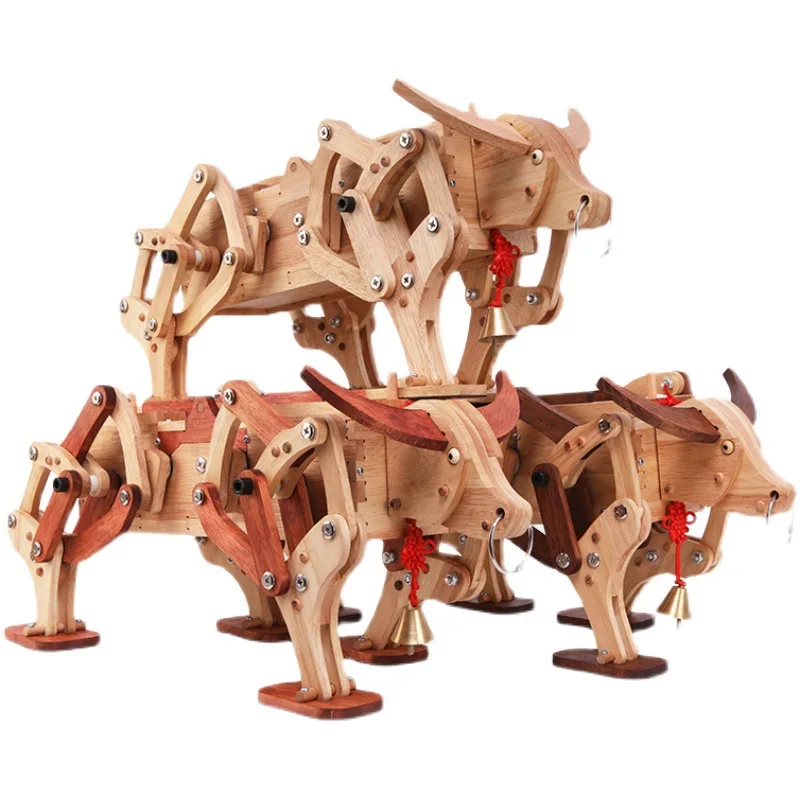 

Handmade Woden Puzzles OX Horse Car Assembly Toys China Traditional Creative Blocks Educational equipment For Children