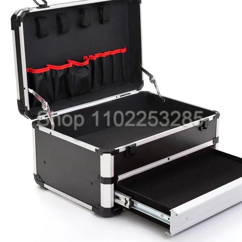 

Aluminum Alloy Tool Box Portable Multi-functional Hard Case Organizer Tool Storage Case Household Hardware Equipment Toolbox