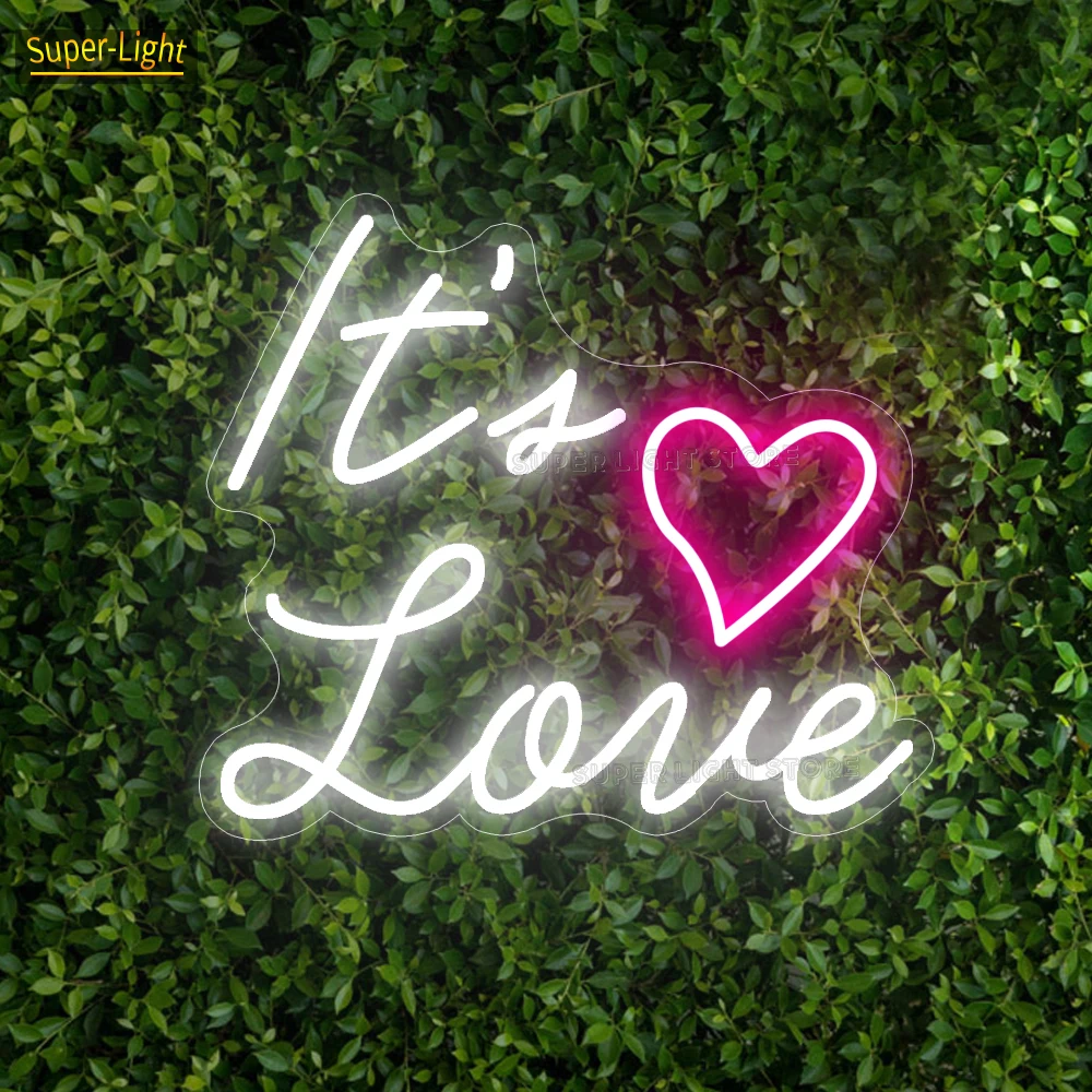 It's Love Neon Signs Wedding Neon Sign, Custom Wedding Neon Sign, LED Neon Light. Wedding Reception, Backdrop Engagement Party