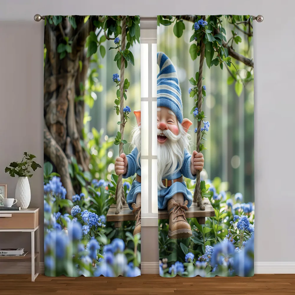 2pcs, Popular Curtains Swing Dwarf Versatile Polyester (without rod) Room Decor Ldeal for Living Room, Bedroom, Kitchen,