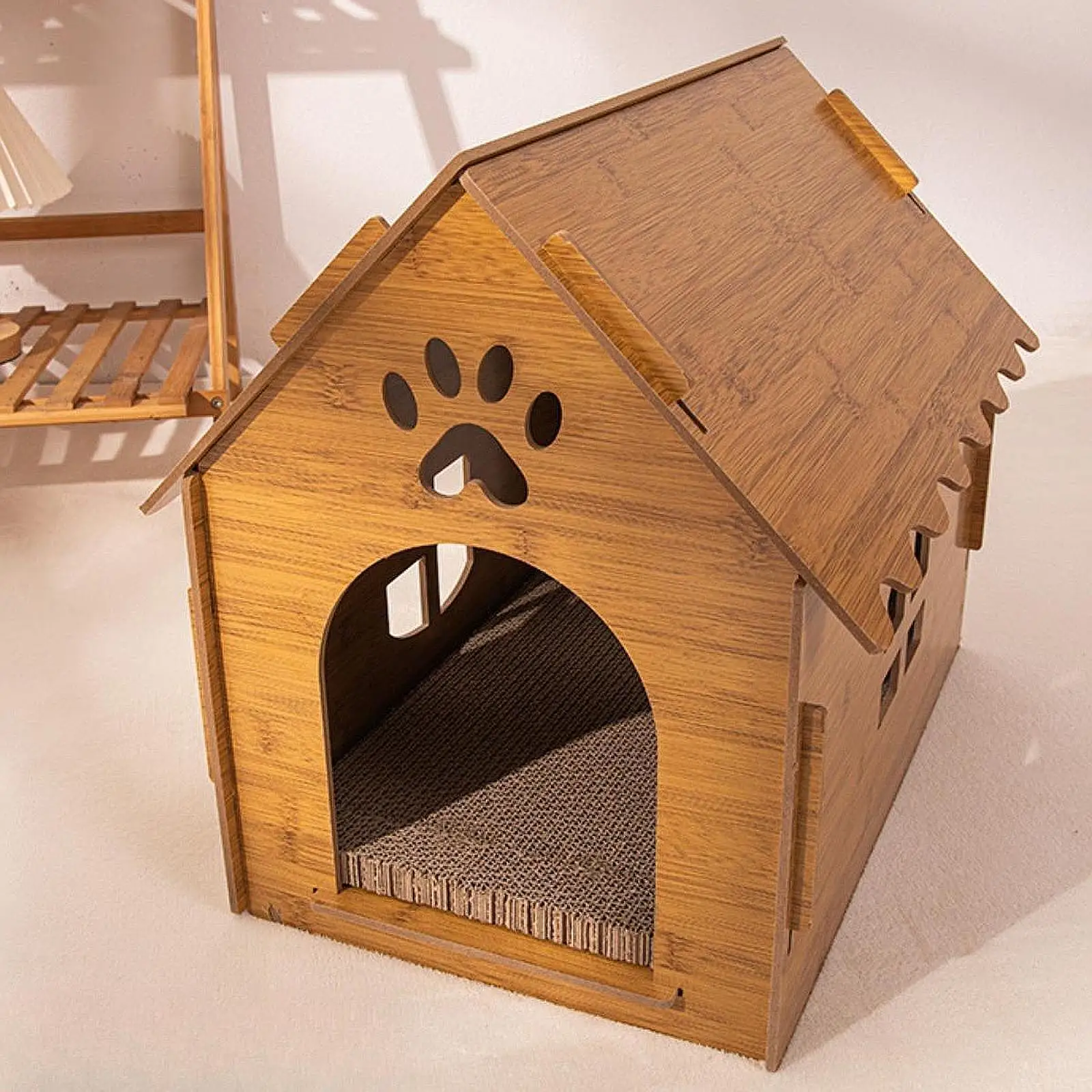 Cat Scratcher House,Cat Nest,Scratch Resistant Cat Bed Cave with Air Vents Cat Scratch Board for Indoor Cats for Play Scratch